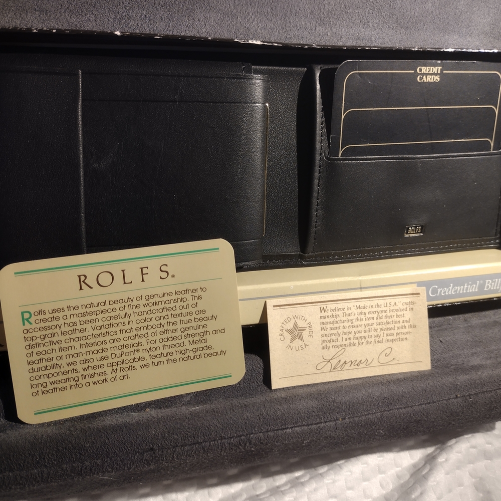 Vintage ROLFS Black Leather Wallet - Picture 3 of 10